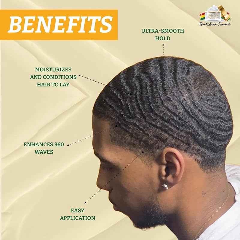 Ultra-Smooth 360 Wave Pomade, 4oz Coconut Hair Butter, Strong Hold Non-Greasy Hair Styling Cream for Deep Waves, Shea and Mango Butter Natural (Coconut 360 Pomade, 4oz)