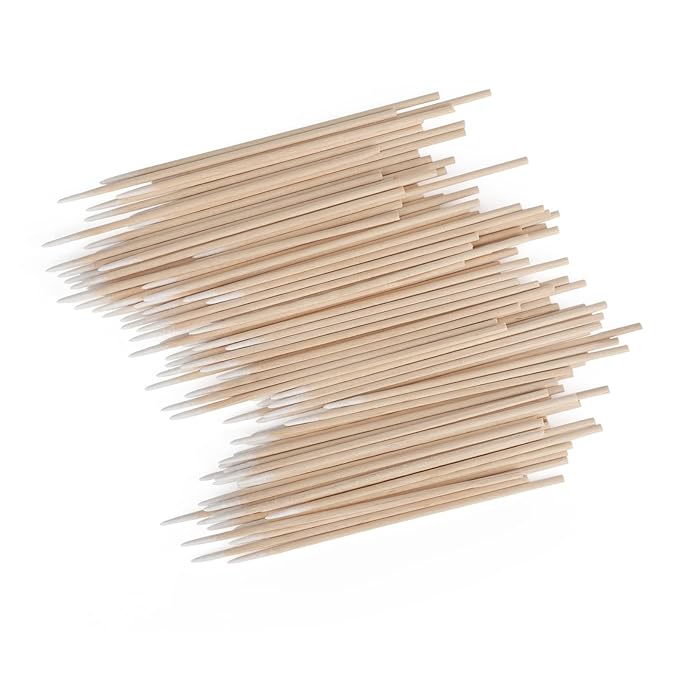G2PLUS 500PCS Cotton Swabs, Wood Disposable Micro Applicators Brush for Makeup and Personal Care Cosmetic Brush, Micro Swabs for Eyelash Extensions, Nails, Eyeliner (Head Diameter: 1cm)