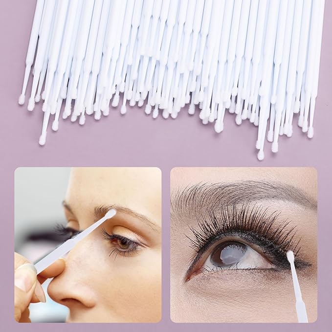 Tbestmax 1200 Pcs Micro Applicator Brush, Micro Swabs, Disposable Eye Lashes Mascara Wands for Eyelash Extension(White)