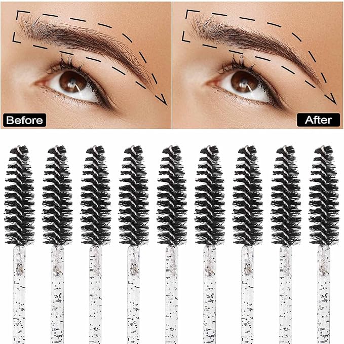 Tbestmax 500 Disposable Mascara Wands Eyelash Brush Spoolies for Eyebrow Eye Lash Extension Black