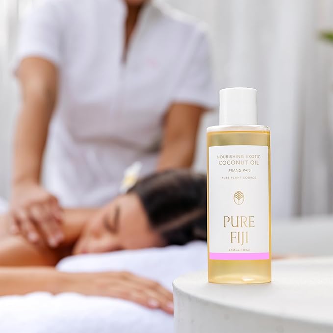 PURE FIJI Nourishing Exotic Coconut Body Oil, Frangipani (7.7 fl oz/230ml)