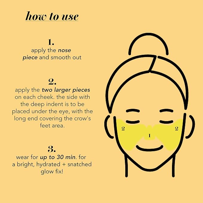 Saturday Skin Yuzu Vitamin C Hydrogel Mask for Glass Skin, Cooling, Deep Hydration,Firming, Reduce Redness Daily & Overnight Mask Suitable for All Skin Types, Korean Skincare, 4EA