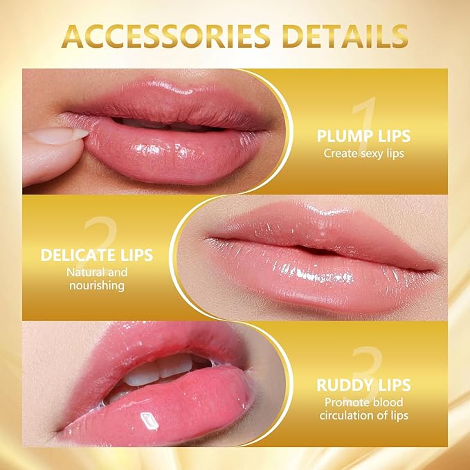2Pcs Transferproof Color Changing Lipstick, Gold Crystal Color Changing Lipstick, Moisturizer Long Lasting Lip Balm for Women (Gold)