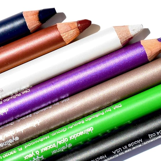 Palladio Wooden Eyeliner Pencil, Thin Pencil Shape, Easy Application, Firm yet Smooth Formula, Perfectly Outlined Eyes, Contour and Line, Long Lasting, Rich Pigment, Golden Olive