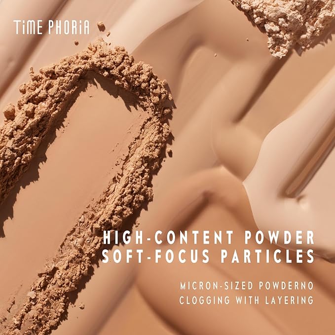 Timeless Optima Cover-Blur Skin Perfection Powder Foundation - Full Coverage, Blur Matte Finish, 16H Oil Control, Non-Comedogenic, with Double-Sided Applicator (04 Beige)