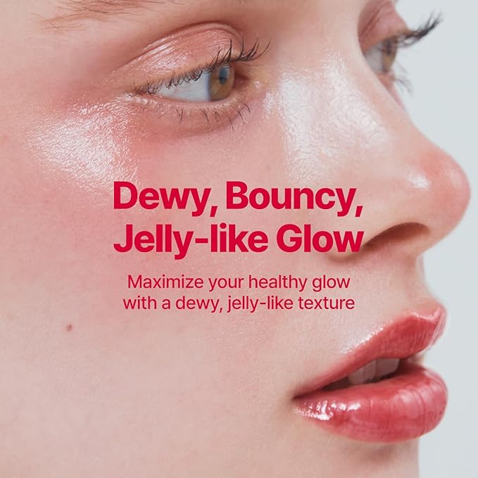 Glowy Jelly Pot + Keychain SET | Dewy Jelly Lip & Blush Color, Tinted Glow Jelly Balm, Dewy Buildable Finish – Sugar Coat (Coral Pink) | 0.14 oz