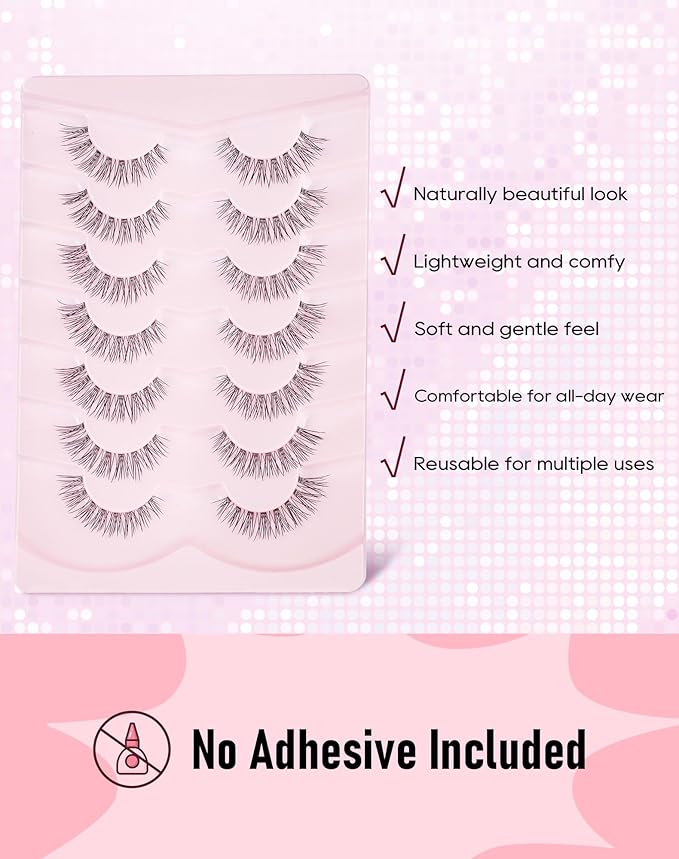 Frihappy False Eyelashes Natural Volume Lashes Cat Eye Lashes C Curl HP-80