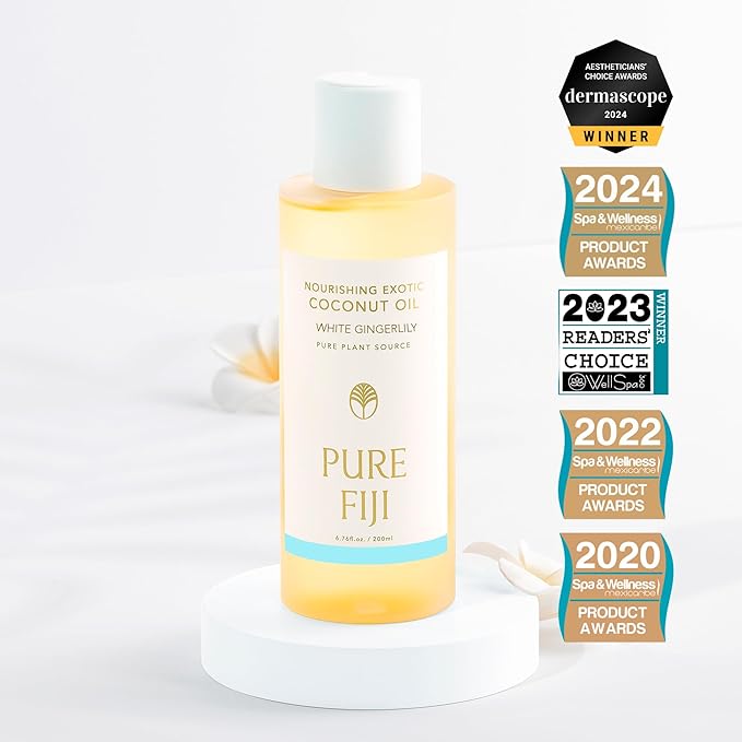 PURE FIJI Nourishing Exotic Coconut Body Oil, White Gingerlily (7.7 fl oz/230ml)