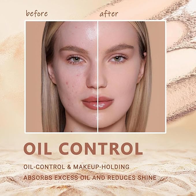 Oil Control Face Pressed Powder,Matte Smooth Flawless Setting Powder Makeup,Waterproof Long Lasting Finishing Powder,Cruelty Free Lightweight Face Cosmetics,0.35Oz(PURE BEIGE)