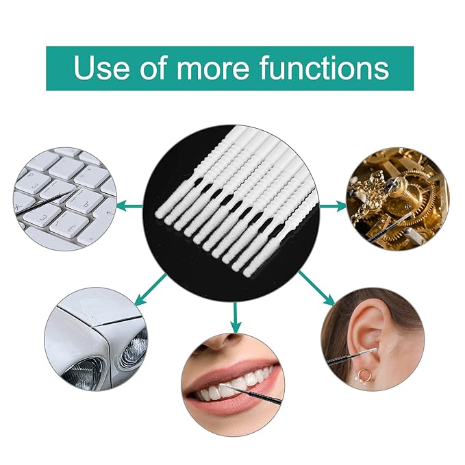 200PCS Micro Applicators Brushes Mini Cotton Swabs Remove Grafted Eyelash Glue Dedicated Brush Disposable Microswabs for Eyelash Extensions Make up and Lash Clean and Personal Care (White 1)