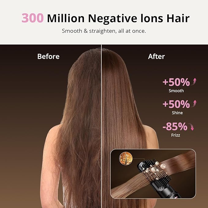 7-in-1 Air Wrap Hair Styler, Fast Drying Blow Dryer & Curling StylingTool, Hot Air Styler No Heat Damage, Hot Air Styler Wrap for Curling Volumizing Straightening Styling（Pink）