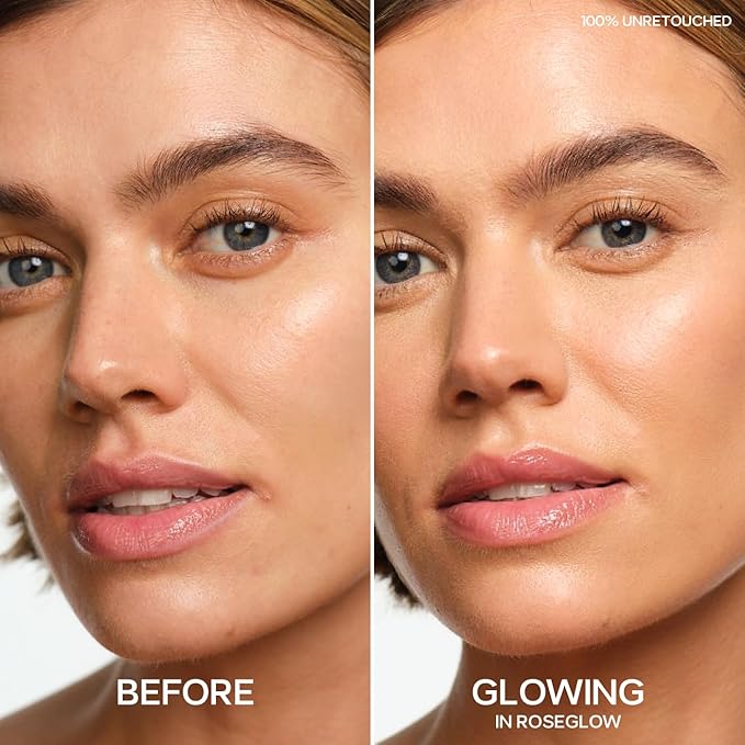 Saie Mini Glowy Super Gel Lightweight Illuminator - Luminizer + Makeup Primer for Glowing Skin - Enriched with Vitamin C + Hydrating Squalane Oil - Roseglow (0.5 oz)
