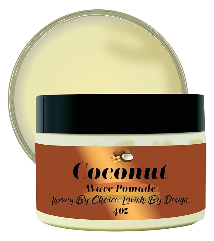 Ultra-Smooth 360 Wave Pomade, 4oz Coconut Hair Butter, Strong Hold Non-Greasy Hair Styling Cream for Deep Waves, Shea and Mango Butter Natural (Coconut 360 Pomade, 4oz)