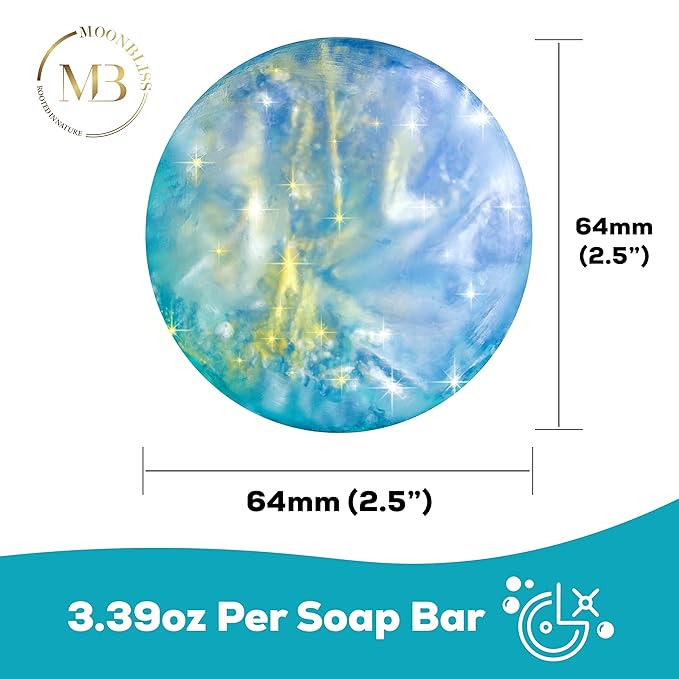 Crystal Gem Soap Bars - Aloe Vera (2-Pack) - Handmade Soap Bars for Moisturizing Sensitive Skin - 100% Natural & Vegan Bar Soap for Women & Men - Bath Soap for Skin Care & Body Care