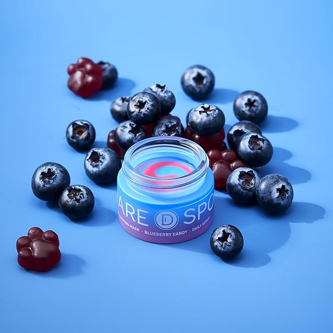 Lip Sleeping Mask Blueberry Candy Glow Balm - Long-Lasting Lip Treatment Overnight, Lip Care Hydration, Repair for Dry Cracked Lips, Soft and Nourished Sweet Lips Daily - 0.42 Fl Oz