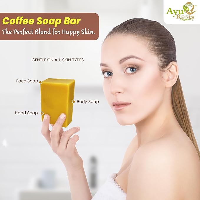 Coffee Soap Bar, | Crafted with Authentic Indian Craftsmanship | 3.88 oz of Naturally Handmade Vegan Soap for Face and Body (1)