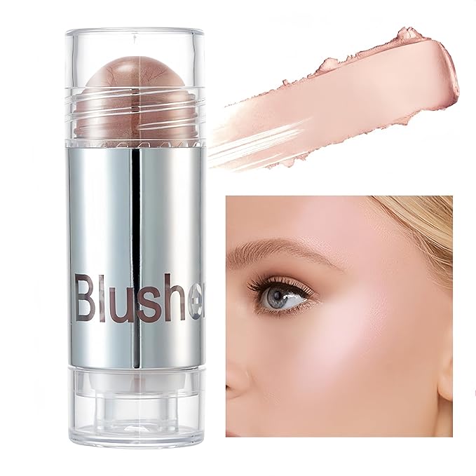 8 Color Multi-use Face Cream Blush Stick for Cheeks, Hydrating Long Lasting Makeup Blush Highlighter Stick for Cheeks Eyes Lips for Women(02)