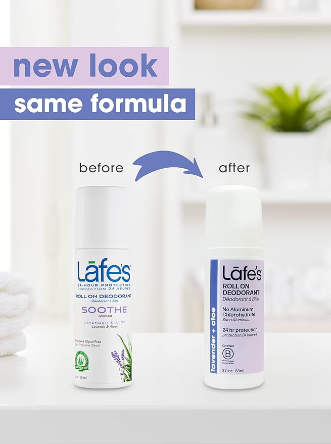 Lafe's Natural Deodorant | 3oz Roll-On Aluminum Free Natural Deodorant | Lavender & Aloe | 3 Pack