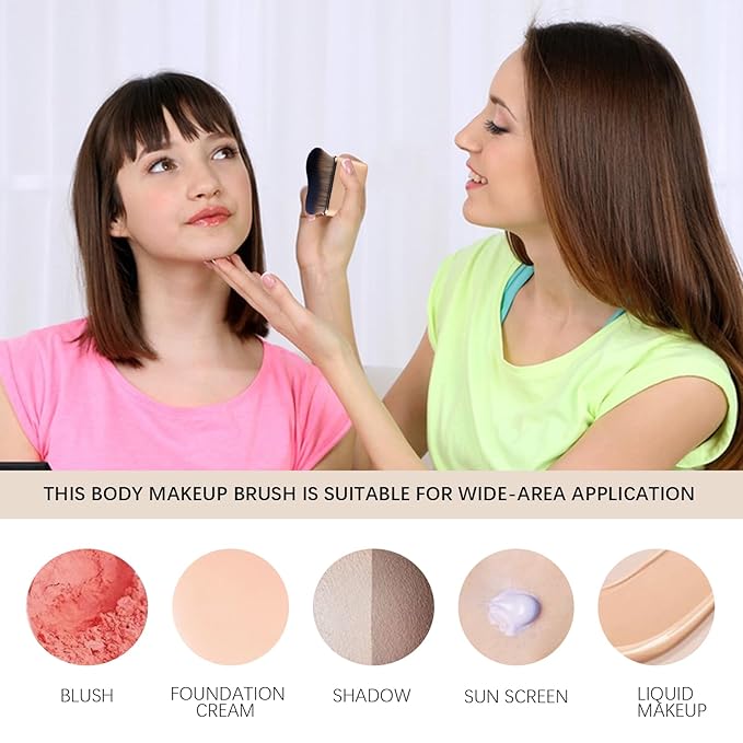 2pcs Self Tanner Brush Body Makeup Brushes Liquid Foundation for Self Tan Brush Self Tan Applicator Face Neck Body Leg Tanning Makeup (Rose pink + champagne gold)