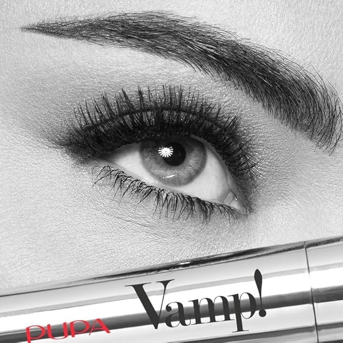Pupa Milano Vamp! Exceptional Volume Mascara - Exaggerated Lashes with Oversize Volume - Revolutionary in Performance and Formula - Creamy Texture with a Restructuring Effect - 100 Black - 0.183 Oz