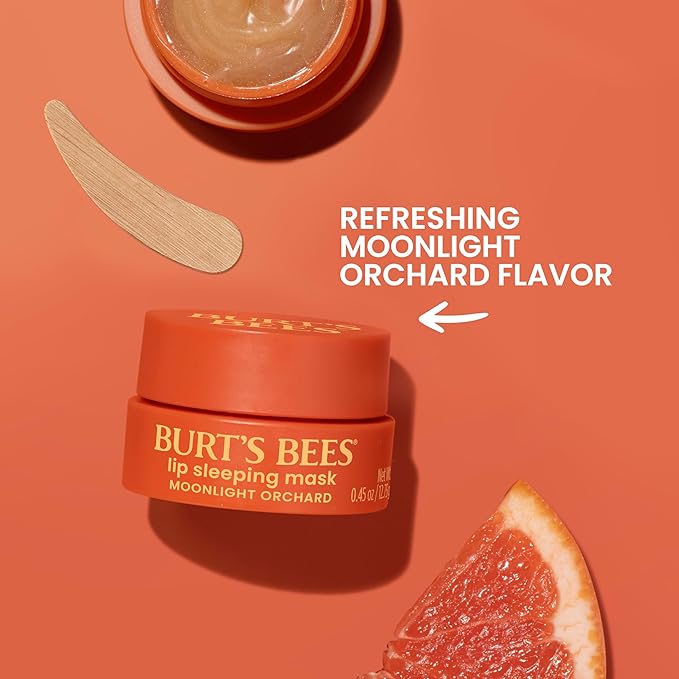 Burt’s Bees Back To School Dorm Essentials, Moonlight Orchard Lip Sleeping Mask, With Hyaluronic Acid and Squalane Moisturizer To Instantly Hydrate Lips, Overnight Lip Mask, Lip Treatment, 0.45 oz.