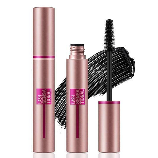 Boobeen 2pcs Waterproof Mascara Volume and Length, Curling,Tubing Mascara Black,Long Lasting, Smudge Proof