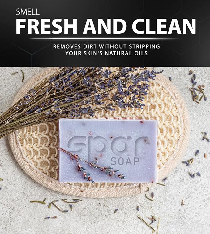 Spar Soap Platinum Bar (4 Ounce), Lavender Tea Tree, Cleansing Properties, For BJJ, MMA, Wrestlers, Grapplers, Men/Women, USA Made Body Soap, For Body Odor, With Lavender, Cassia, Clove