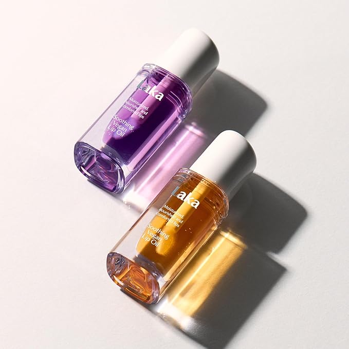 Laka Soothing Vegan Lip Oil 4.5g/0.15oz., Nourishing Formula with Jojoba Seed Oil for Healthy Lips, Gender-Neutral, Vegan, K-Beauty (#Calming Purple)