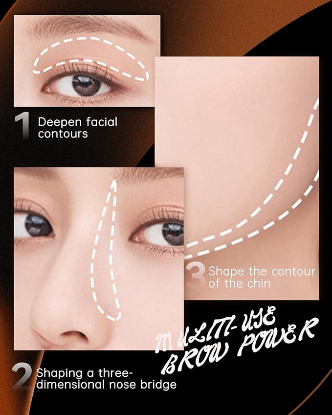Eyebrow Powder Makeup Kit - Light Brown+Grey, 2 Color Eye Brow Powder Palette Waterproof Long-Lasting Brow Filler, Lightweight, Easy Blend, Natural Full Look with Brush, maquillaje para cejas-01