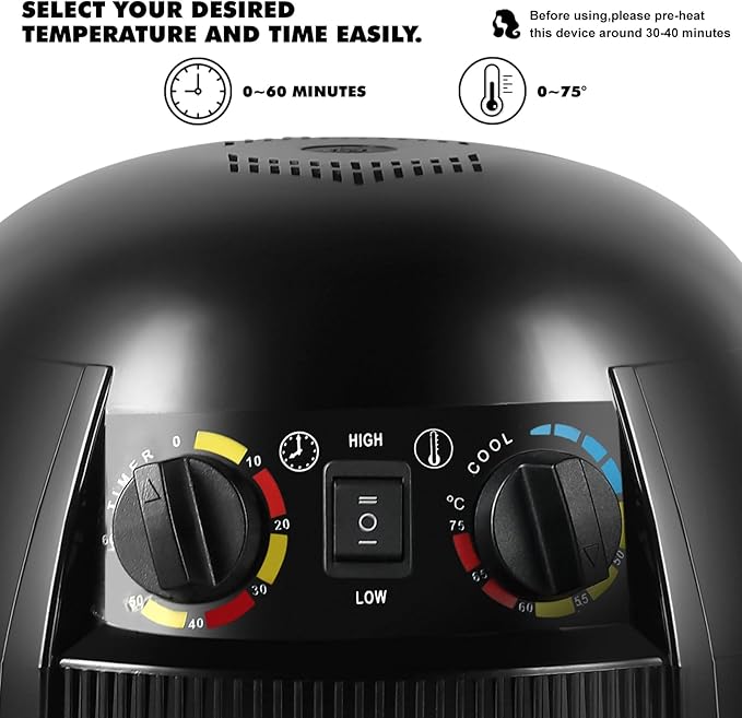 Artist hand Professional Hooded Hair Dryer for Women, Height Adjustable Floor Stand Up Hair Dryer with Wheels and Timer, Sit Under Hooded Dryer for Home Beauty Spa Salon Equipment