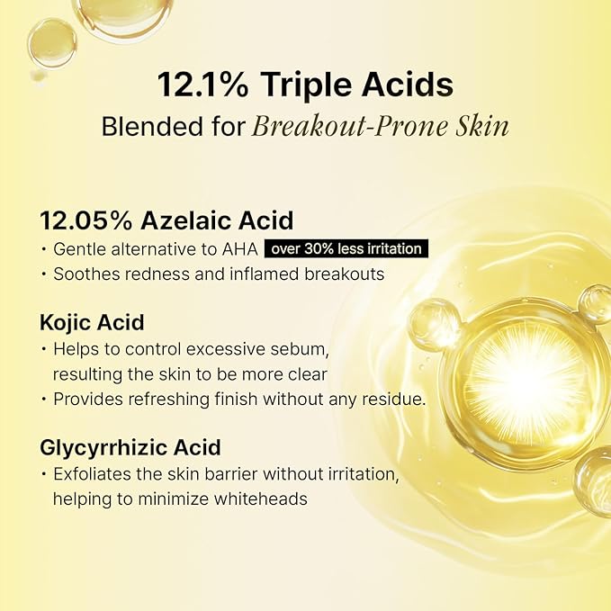 Azelaic Micro Oil Blender 37 Serum with 12% Azelaic Acid, 3% Centella Oil & Kojic Acid for Redness and Troubled Sensitive skinㅣA low-irritant & Soothing Korean Skincare – 1.01 fl oz / 30ml