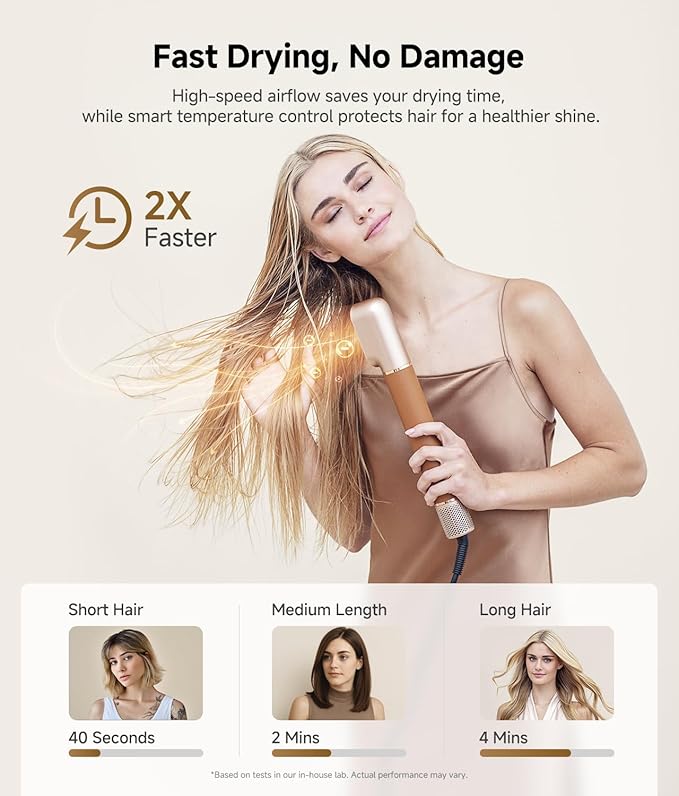 DREAME AirStyle Pro 7-in-1 Hair Styler & High Speed Dryer | Snap-on Attachments for Curling, Smoothing, Volumizing | Fast Drying, Frizz Control, Cool Shot | Luxury Leather Package