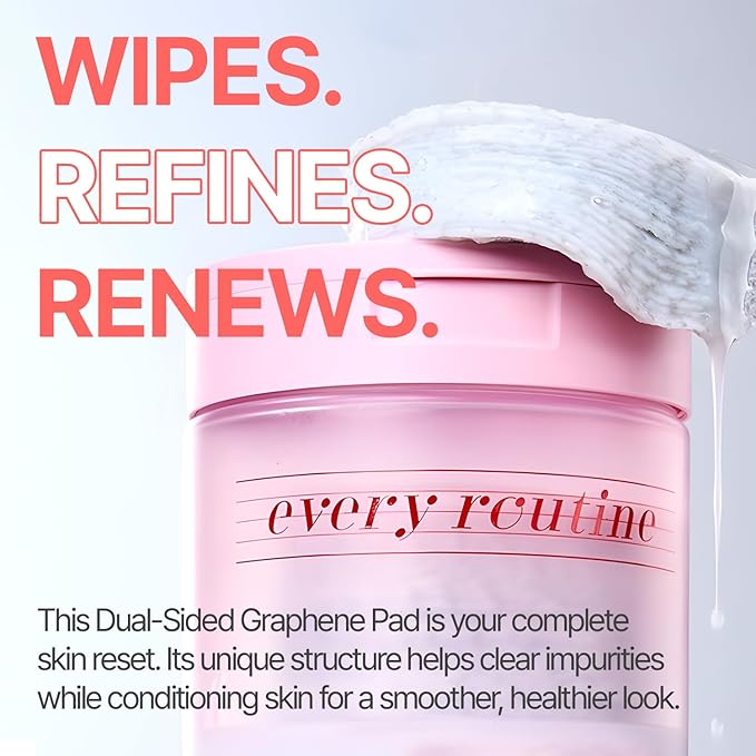 Graphene Peeling Toner Pad – Gentle Daily Exfoliating Facial Toner Pads with Graphene Fiber, Pore-Clearing & Oil-Balancing for Smooth Skin (60 Pads / 220g)