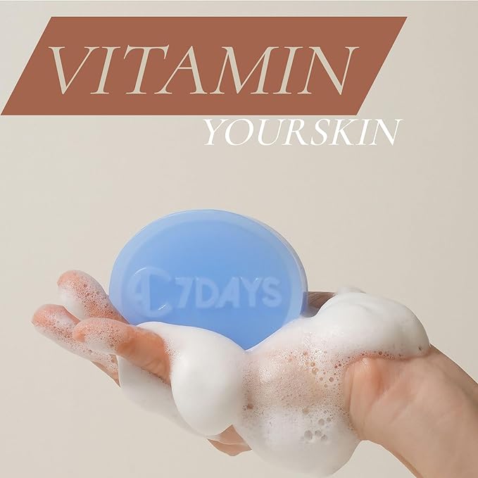 CDH7DAYS EWG VERIFIED VEGAN BAR SOAP/HANDMADE (MADE IN KOREA) Natural Body Soap Bar, Plant-Based, Handmade SOFT MILKY SOAP (Recommendation for MOTHER) (2, BLUE)