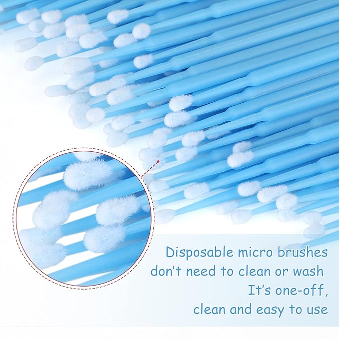 G2PLUS 500PCS Cotton Swabs, Disposable Micro Applicators Brush for Makeup and Personal Care Cosmetic Brush, Micro Swabs for Eyelash Extensions, Nails, Eyeliner (Head Diameter: 2.5mm/0.098'')