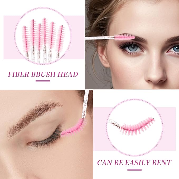 20 PCS Disposable Mascara Wand Tube Sets Tube Rabbit Ear Lash Spoolies For Eyelash Extensions Mascara Brush Disposable Empaty Eyebrow Brush Applicators Makeup Tool (Style#4)