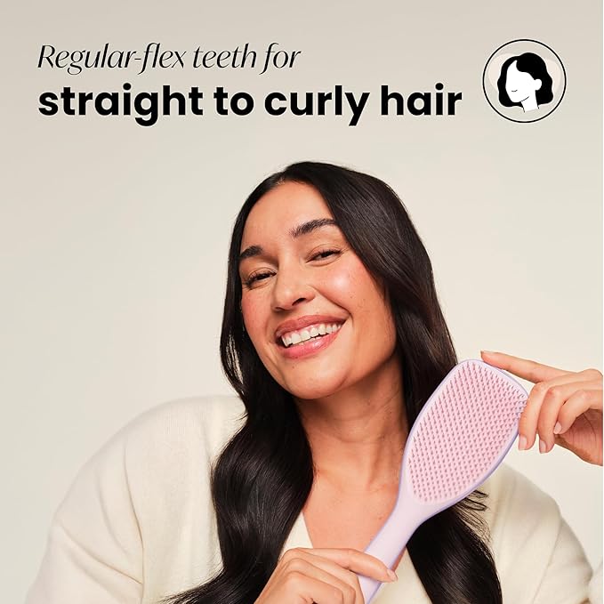 Tangle Teezer Ultimate Detangler Hairbrush for Wet & Dry Hair, Eliminates Knots & Reduces Breakage for Long, Thick, & Curly Hair Types, Large, Pink & Purple