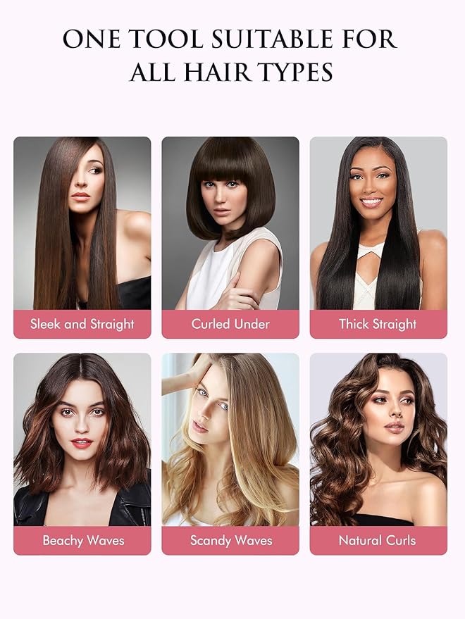 LANDOT Wide Flat Iron Hair Straightener - 1.75" Professional Ceramic Straightening Iron for Faster Styling, Extra Shine Hair, Dual Voltage Adjust Temp 250-450℉ All Hair Types, Ideal for Busy Morning