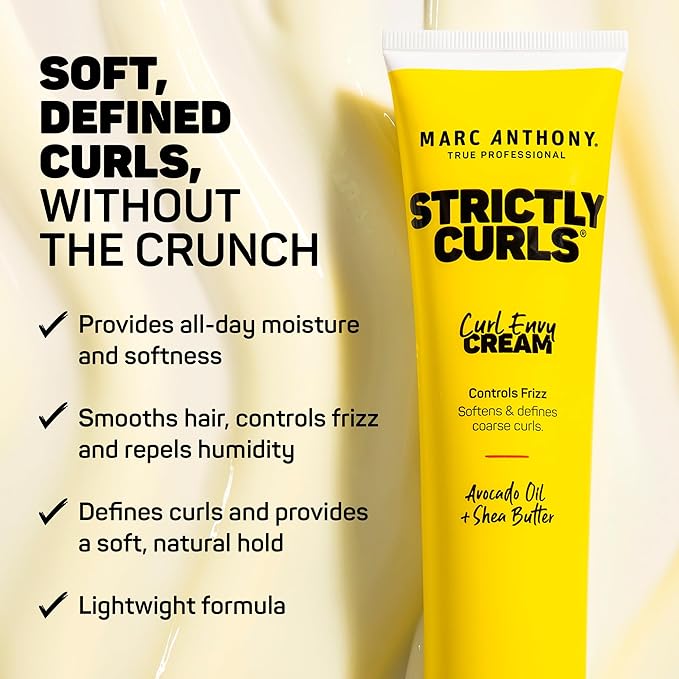 Marc Anthony Curl Envy Cream - Defining Cream for Coarse, Frizzy Curls with Avocado Oil & Shea Butter - Sulfate-Free, Adds Bounce - 6 Oz
