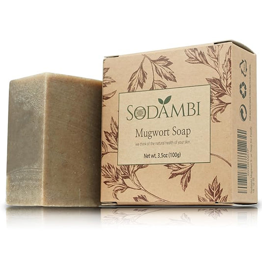 Mugwort Soap Bar – Korean Herbal Cleanser with Vitamins A & C – Moisturizing & Antioxidant Formula for Face & Body – 3.5 oz