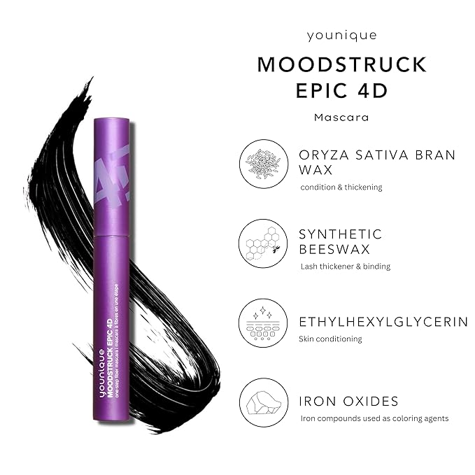 MOODSTRUCK EPIC 4D Fiber Mascara | Volumizing, Lengthening & Lifting Mascara | Waterproof, Smudge-Proof, Long-Lasting | Bold, Defined, Flake-Free Lashes | 7 ml