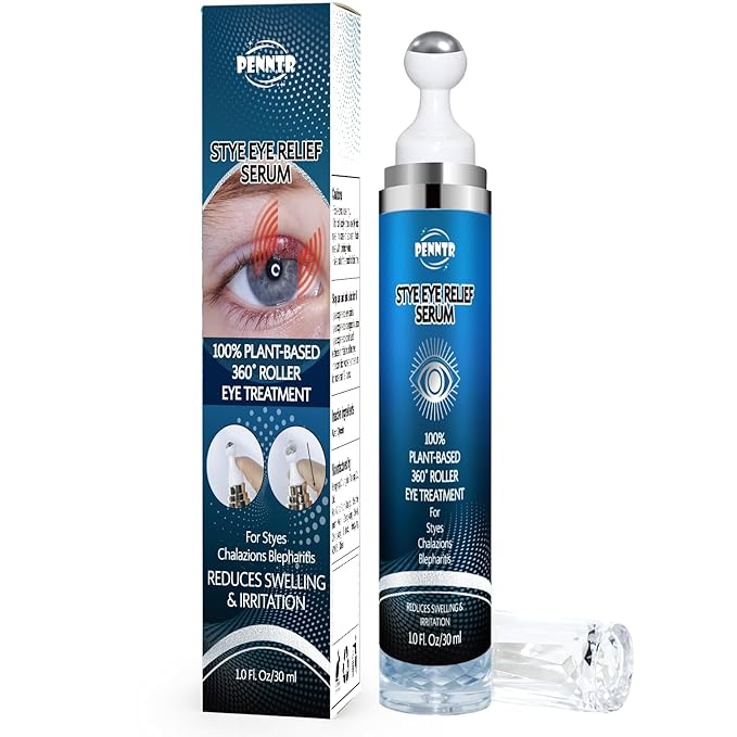 Stye Eye Treatment, Multi-Effect Eye Serum, Chalazion Soothing Care Drops with 360° Massage Rollerball - Moisture & Botanical Extract Formula, Cruelty-Free (1 Fl Oz (Pack of 1))