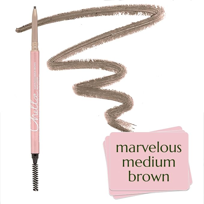 Chella Eye Brow Pencil – Easy-to-Use Brow Definer for Shaping, Filling & Blending – Long-Wear Medium Brown Eyebrow Pencils for Women with Precise Tip (Medium brown)