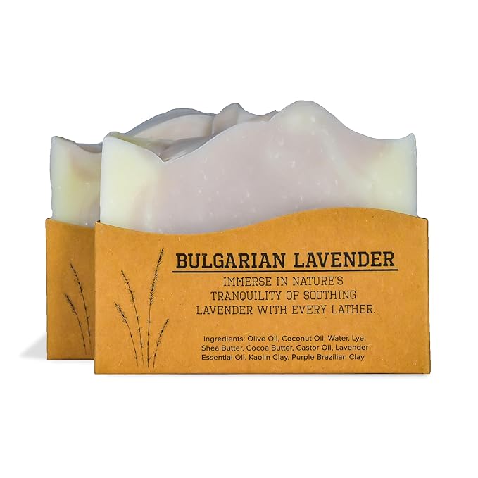 CompassSoap Bulgarian Lavender | Natural Bar Soap for Men & Women | Body & Face Soap Bar for Women and Men | Minimalist & Gentle Lather | Natural Bath Soap, Paraben & Phthalate Free | 5 oz, Pack of 2