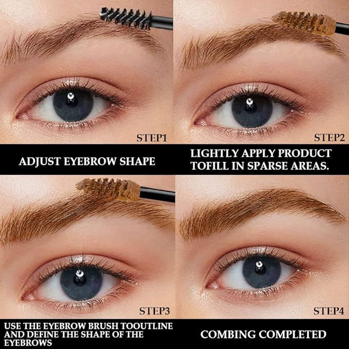 Tinted Thickening Brow Mascara,Brow Fast Sculpt,Waterproof, Transfer-proof, Brush to Fill in Eyebrows and Cover Gray Hairs - Cruelty Free - Light Medium Brown (1pc 03 Auburn)