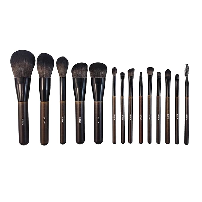 Makeup Brushes Set BUTIYO 14 Pcs Synthetic Foundation Powder Concealers Eye shadows Blush Makeup Brushes with black (14 PCS) FB002