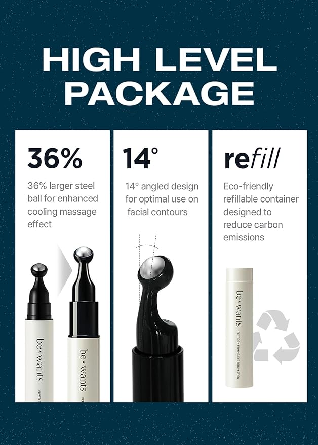 Bewants Peptide-X Firming Eye Serum Stick with Rice-Derived PDRN, Cooling Treatment for Puffiness, Dark Circles & Fine Lines (1 Pack)