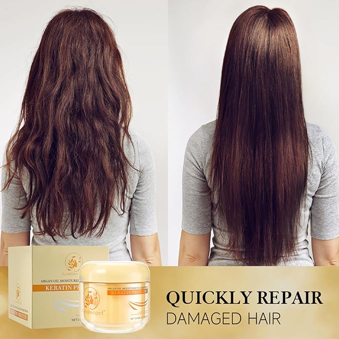 Collagen Hair Mask,Deep Repair Conditioning Argan Oil Hair Mask for Damaged Hair Treatment, Deep Conditioner Hydrating Hair Masque for All Hair Types 10.15oz 300ml
