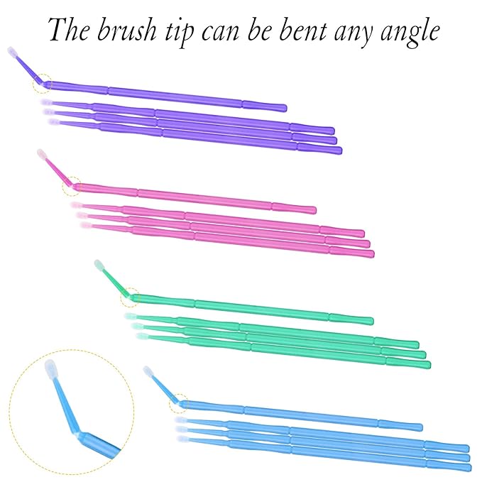 500 PCS Disposable Micro Applicator Brush, Gelme Nutri Micro swabs,Head Bendable Ultrafine Eyelash Extension Brushes for Makeup and Personal Care (Pink 2mm)