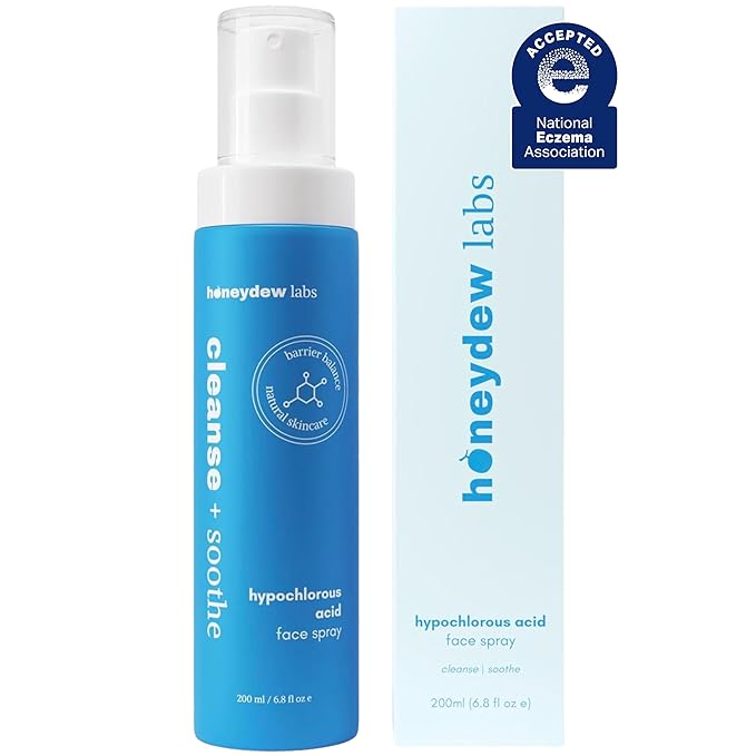 Hypochlorous Acid Spray – Dermatologist Tested HOCl Facial Cleanser for Sensitive, Acne-Prone & Irritated Skin – Soothes Redness, Eczema, Rashes & Itching – Skin Repair Spray, 6.8 oz - Honeydew Labs